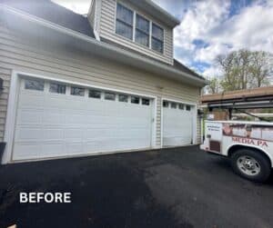 before new garage door